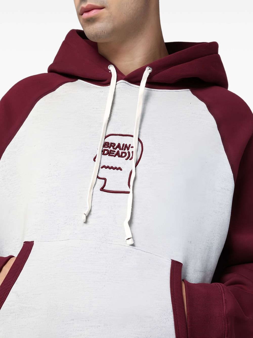 raglan-sleeve embroidered hoodie - 4