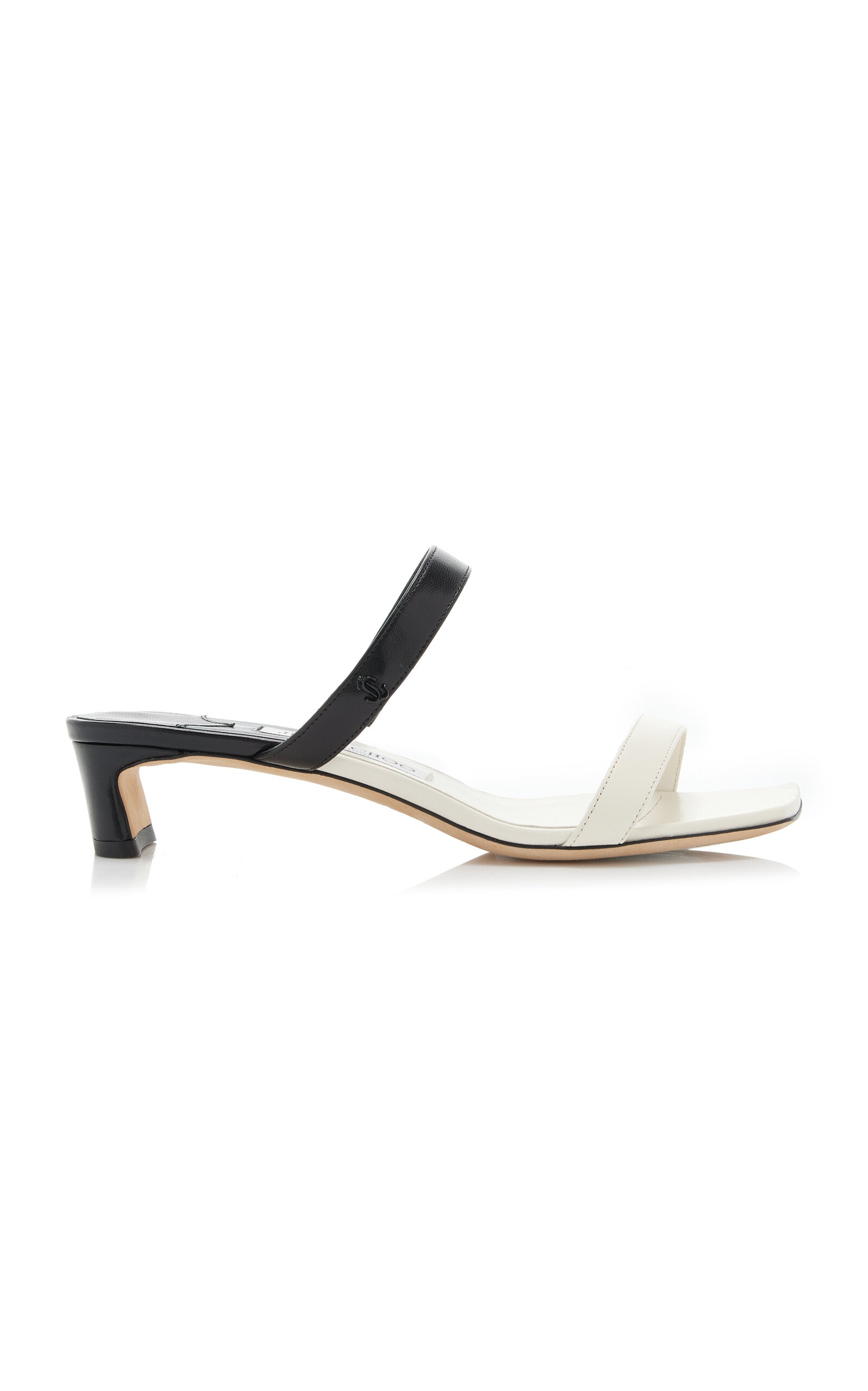 Kyda Color-Blocked Leather Sandals black/white - 1