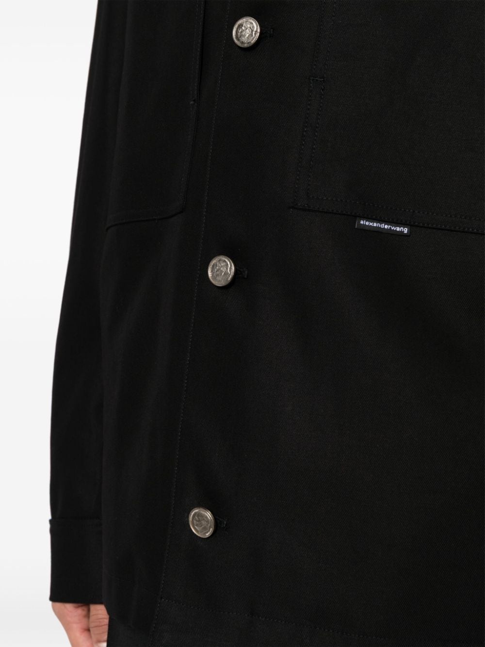 button-up cotton shirt jacket - 5
