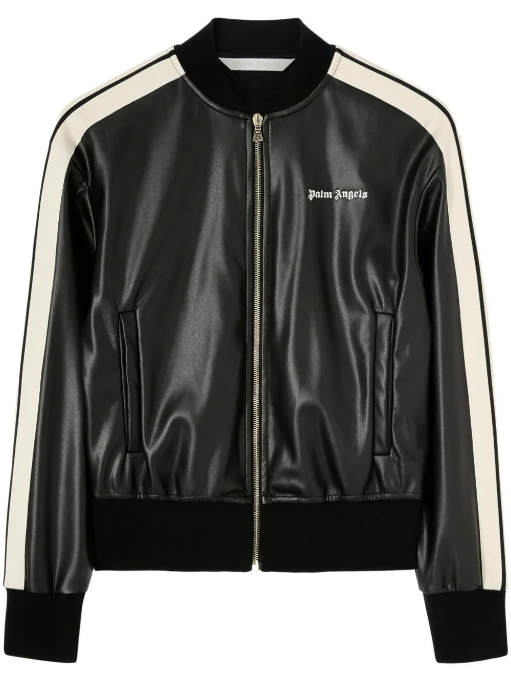 Leather Effect Track Bomber Jacket - 1