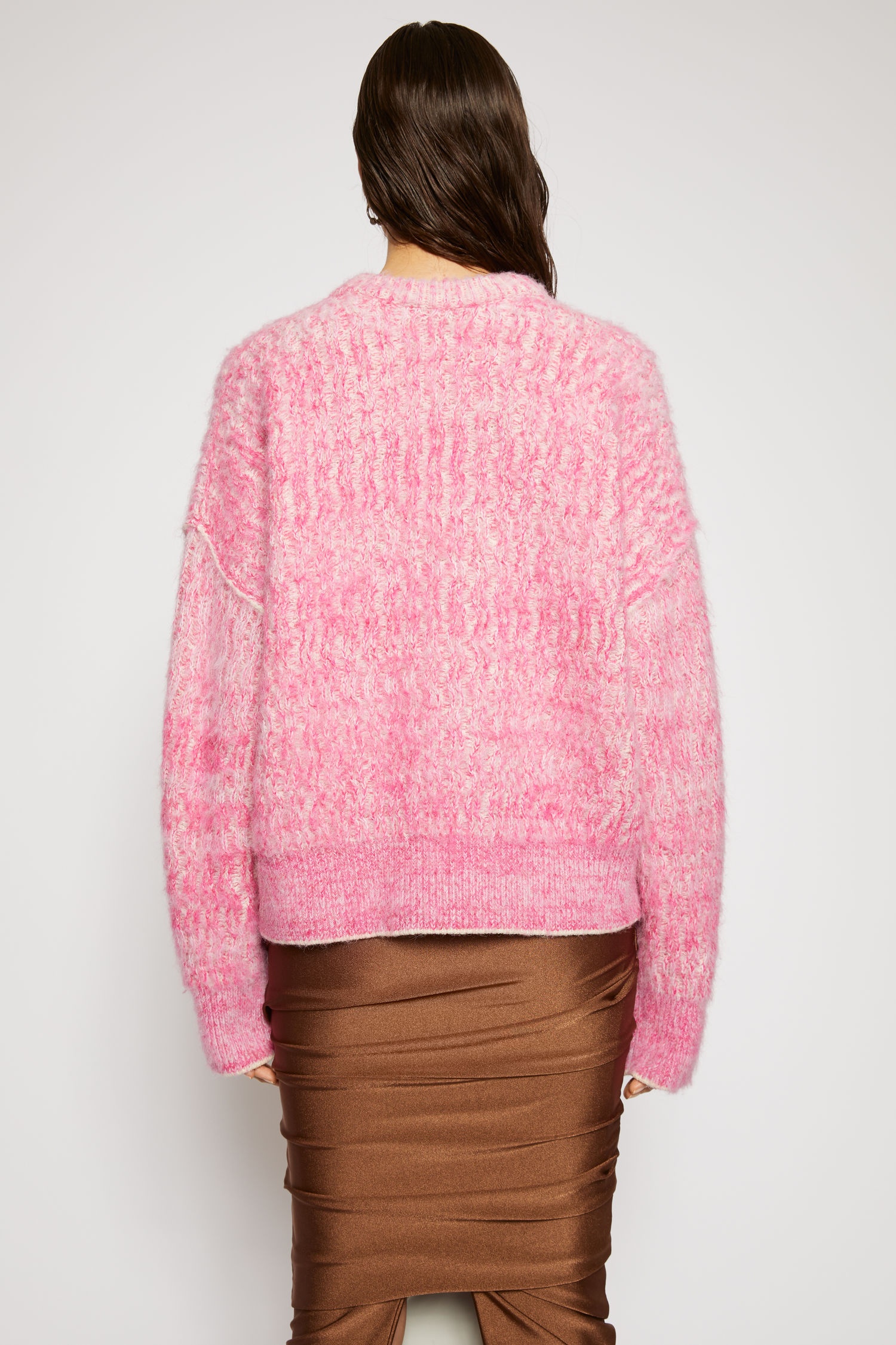 Brushed melange sweater pink/white - 3