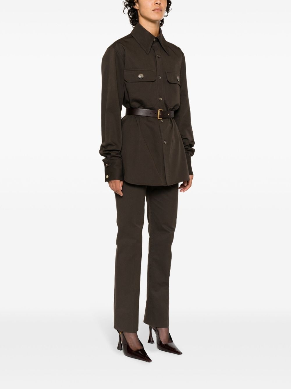 point-collar organic cotton shirt - 6