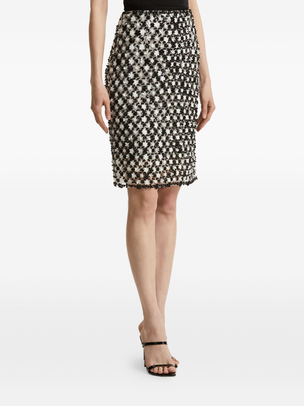 floral-embroidered mini skirt - 4