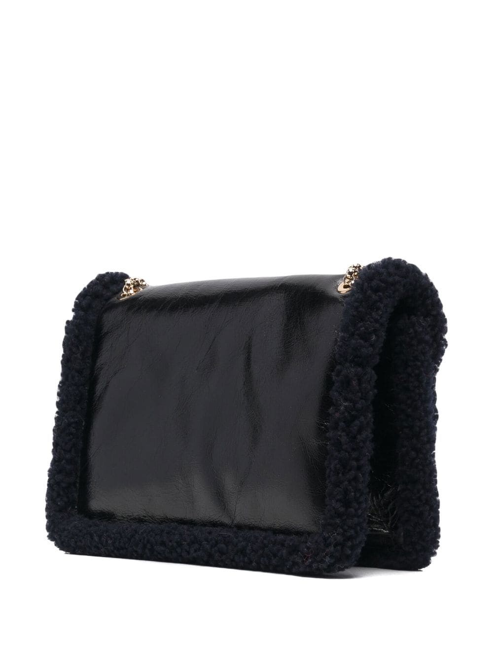 shearling-trim shoulder bag - 4