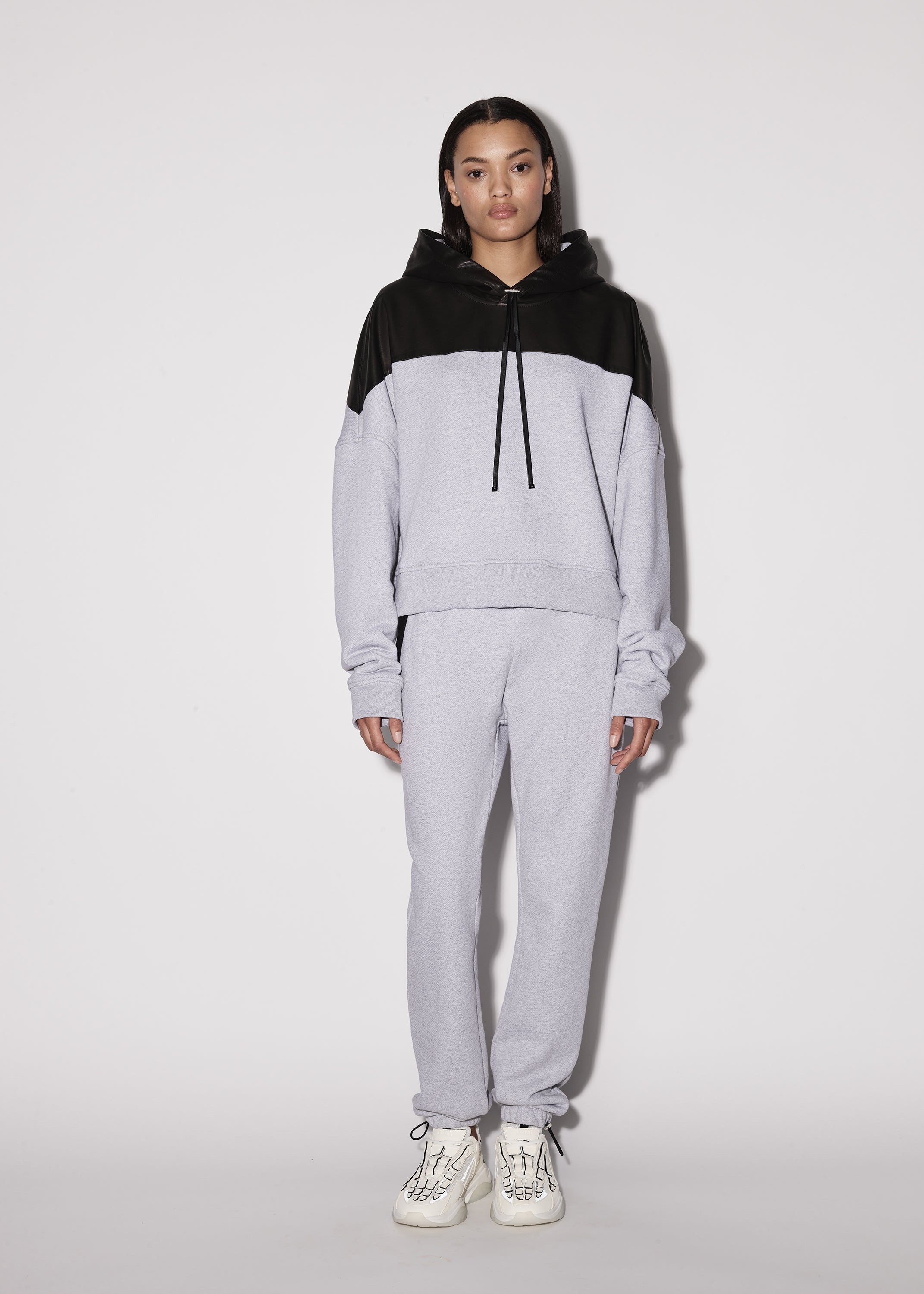 LEATHER HYBRID HOODIE - 2