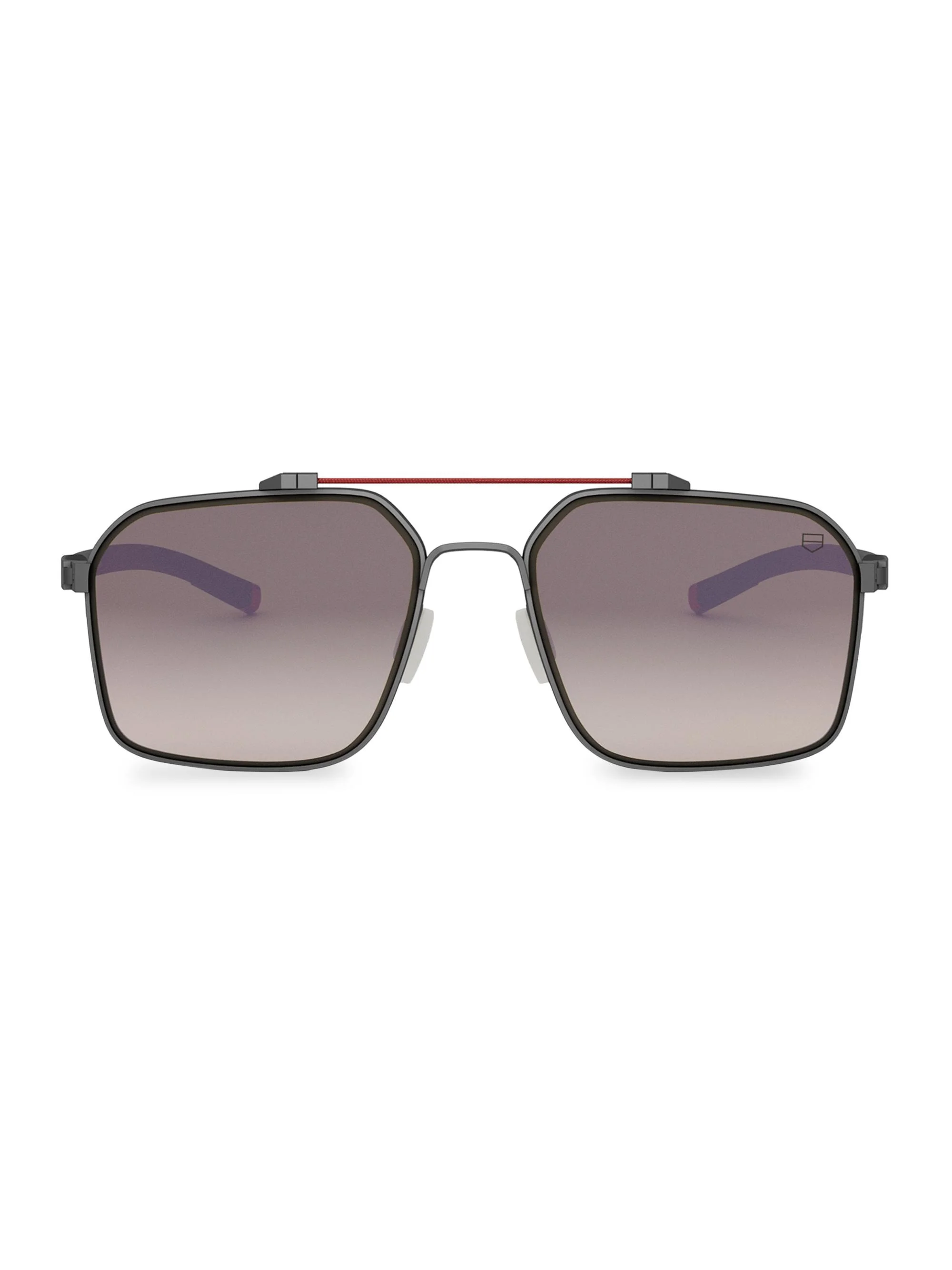 Men's Flex Dyneema 57MM Square Sunglasses - Gradient Matte Gunmetal - 1