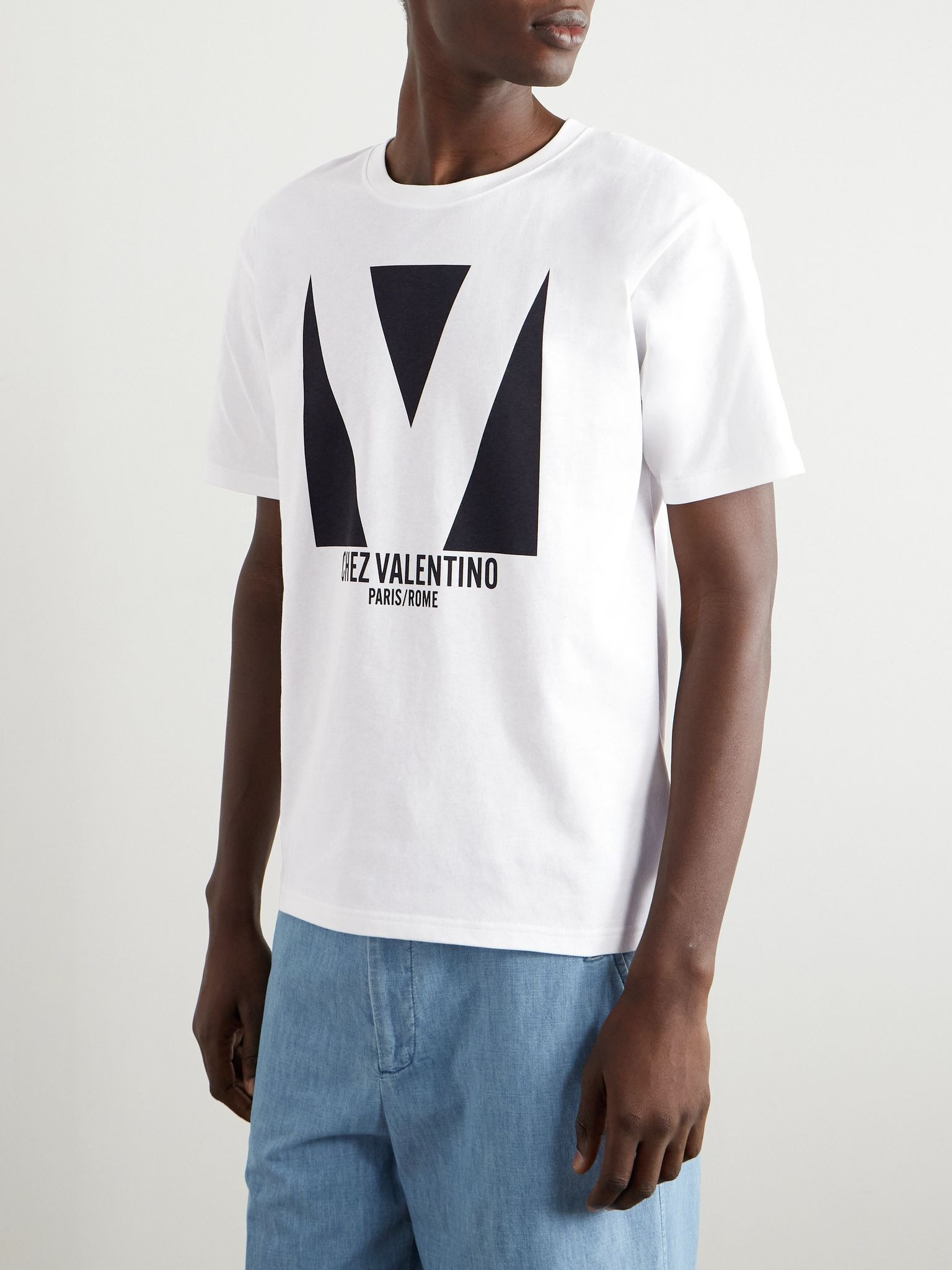 Logo-Print Cotton-Jersey T-Shirt White - 3