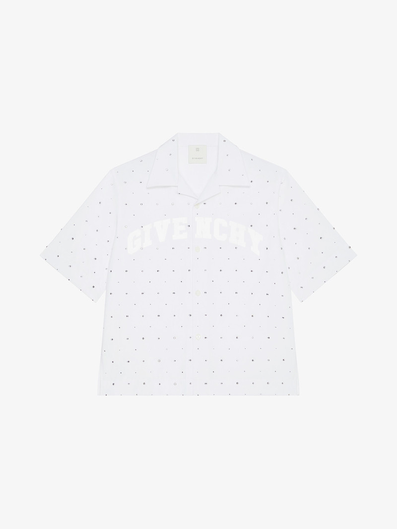 GIVENCHY COLLEGE BOXY FIT HAWAIIAN SHIRT IN POPLIN WITH STUDS - 1