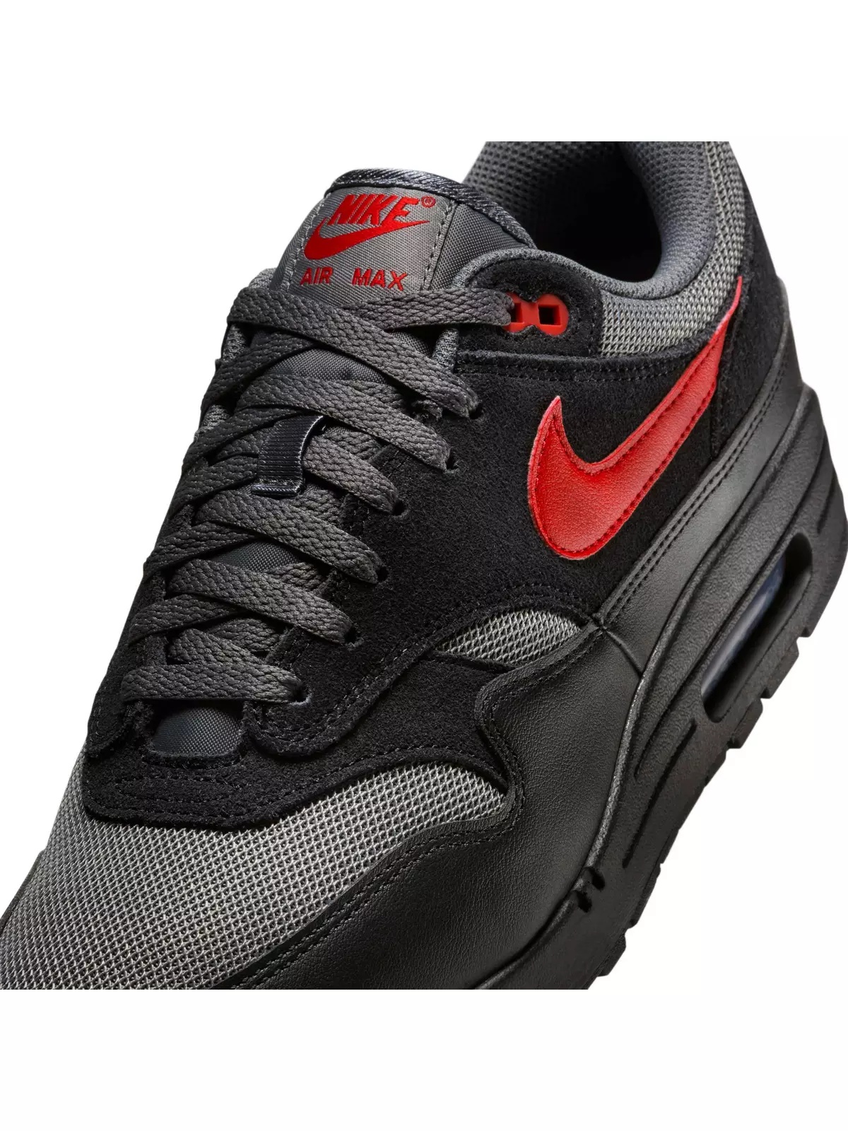 Air Max 1 Essential "Black/Iron Grey/University Red" Men's Shoe - 7