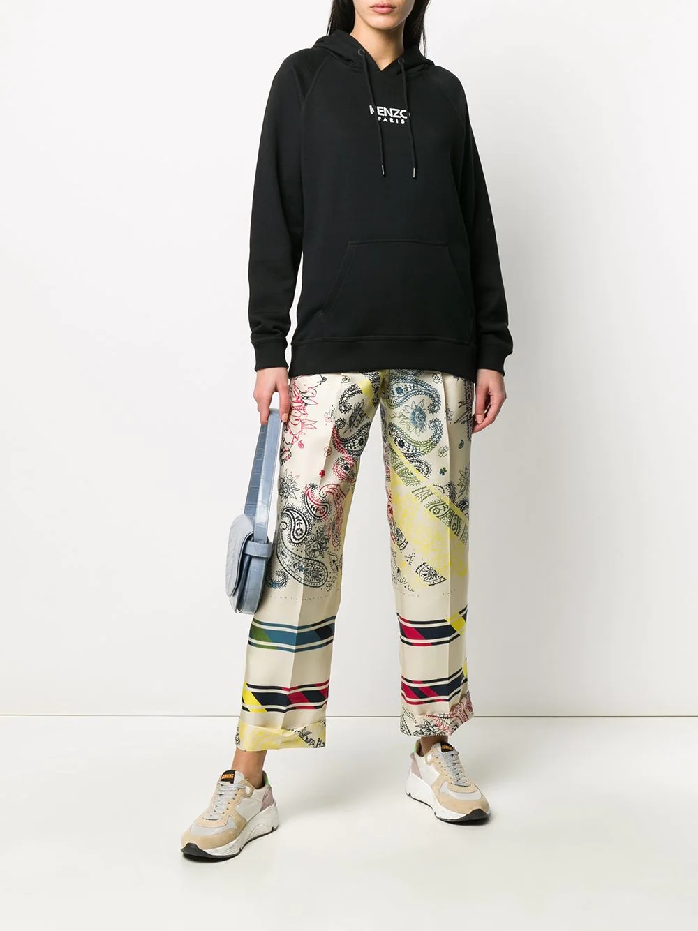 paisley print straight leg trousers - 2