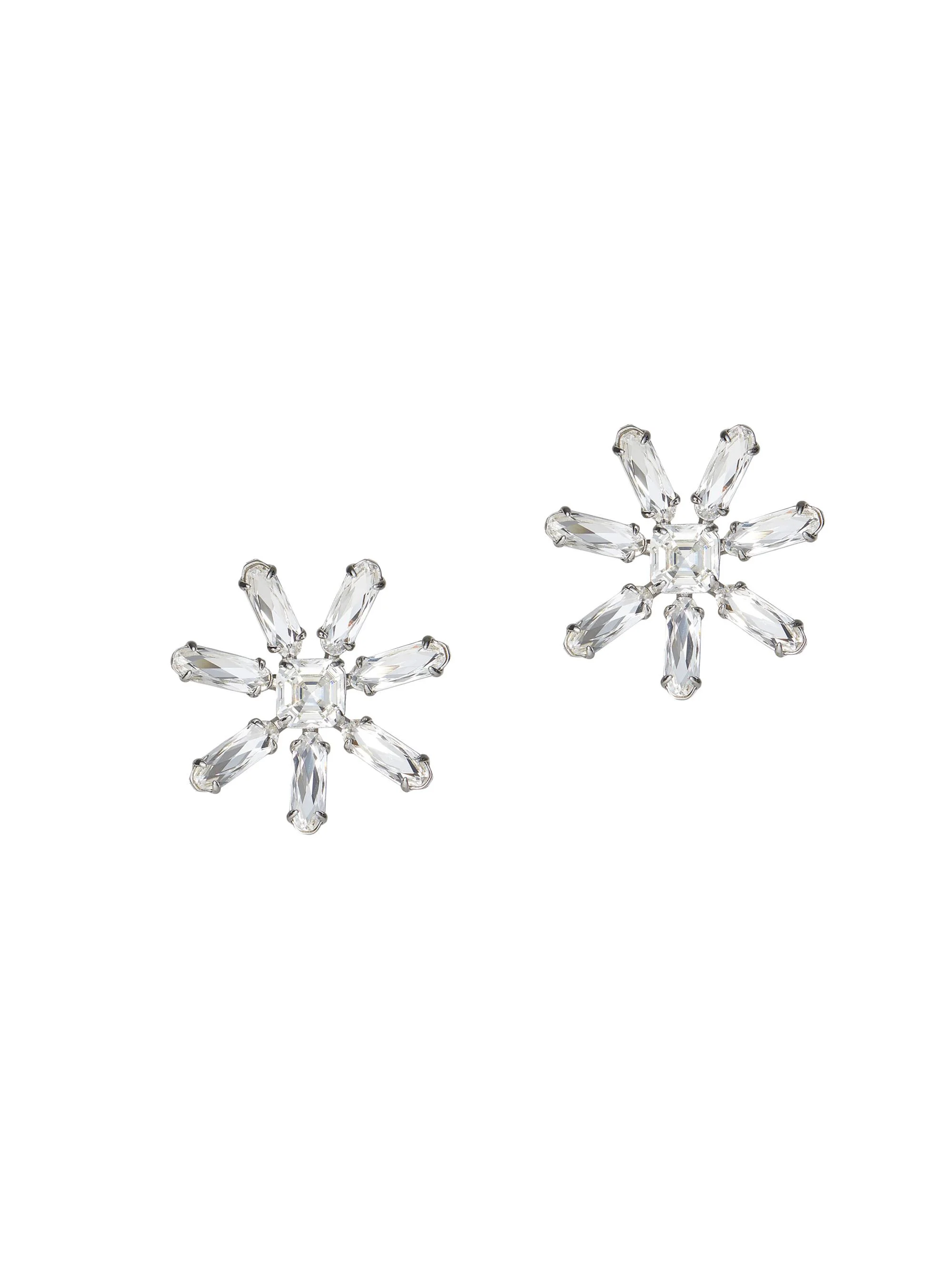 Women's Silvertone & Glass Crystal Daisy Earrings - Crystal - 1