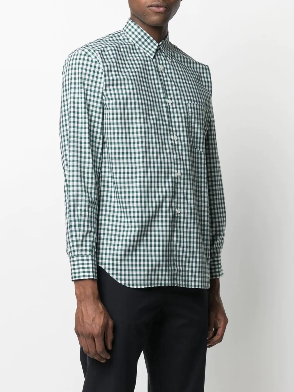 check-print cotton shirt - 3