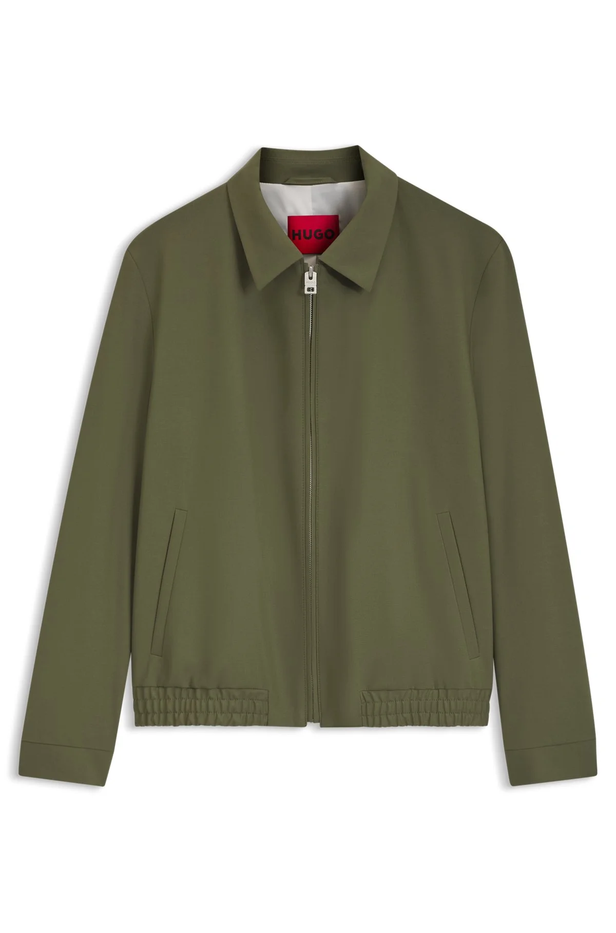 SLIM-FIT JACKET IN WOOL-BLEND POPLIN - 1