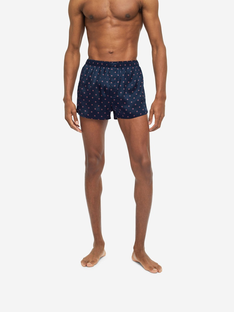 Men's Modern Fit Boxers Brindisi 79 Silk Satin Navy 5