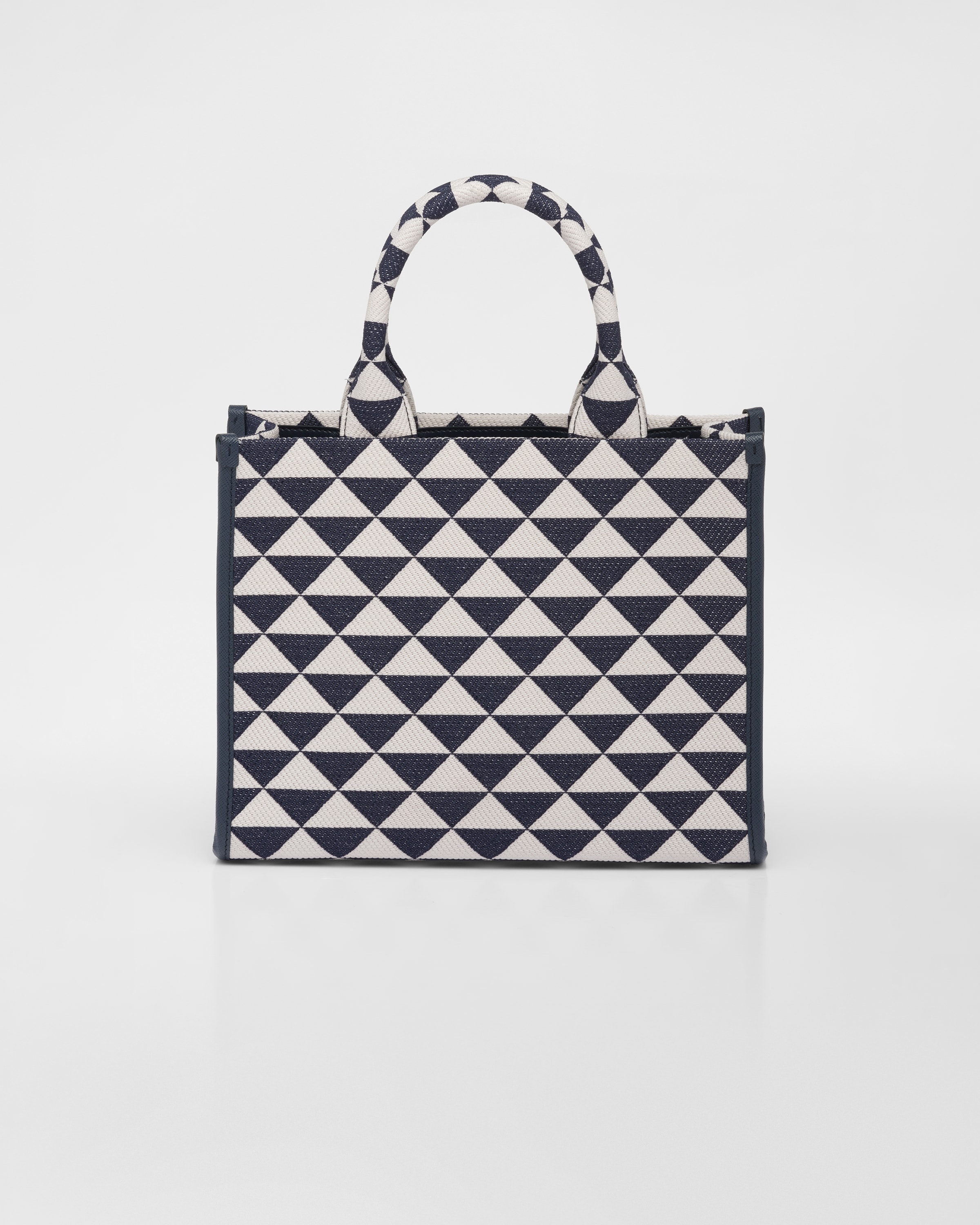 PRADA Symbole トライアングル柄 ミディアム トートバッグ Prada Small Prada Symbole embroidered fabric handbag