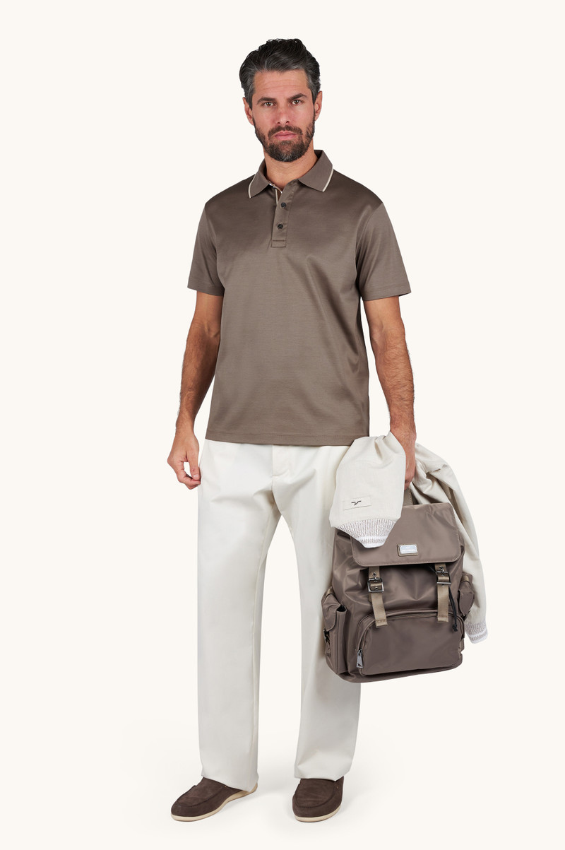 Paul & Shark COTTON AQUA TOUCH POLO WITH STRIPED DETAIL outlook