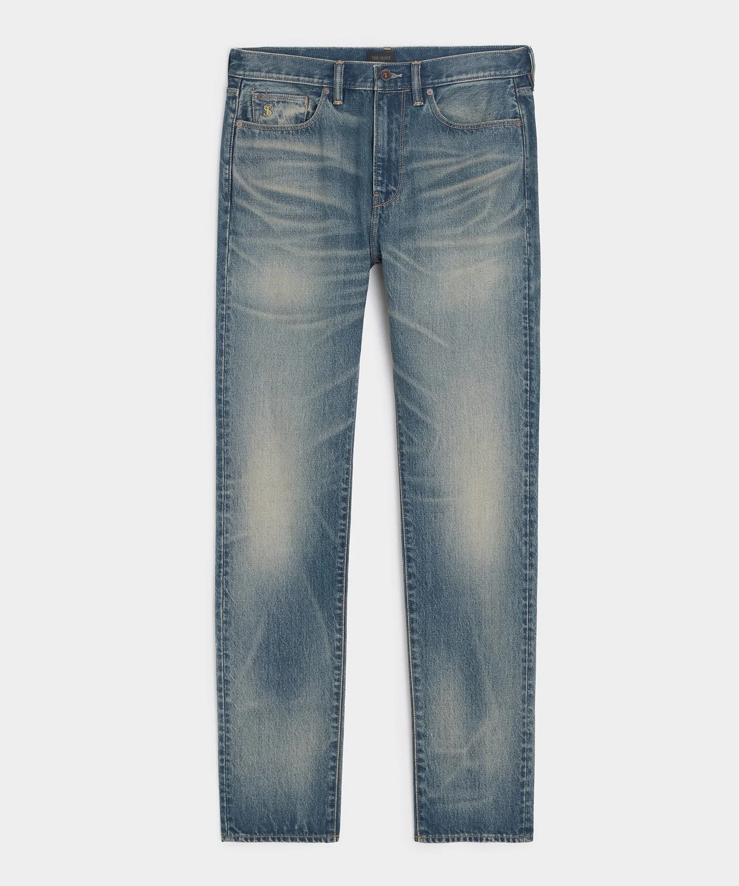 High-Rise Slim Fit Jean in Worn Dark Indigo - 1