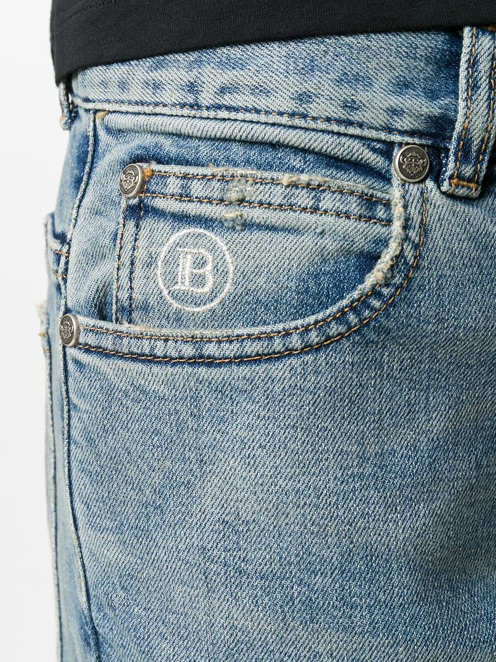 logo embroidered straight-leg jeans - 5