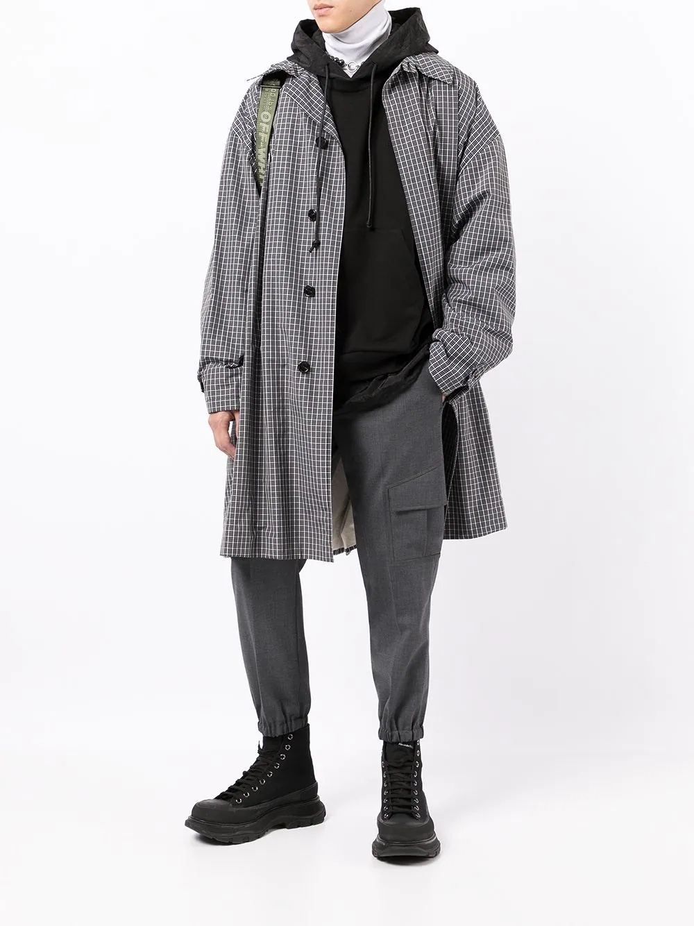 layered-hem hoodie - 2