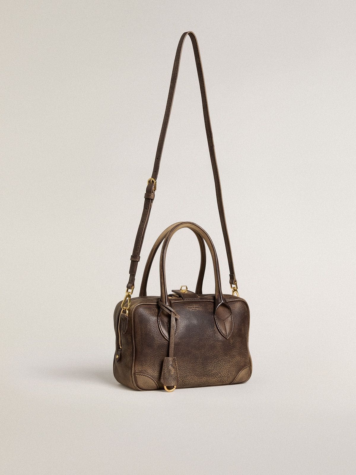 Vita Bag in brown vintage leather with gold details - 3