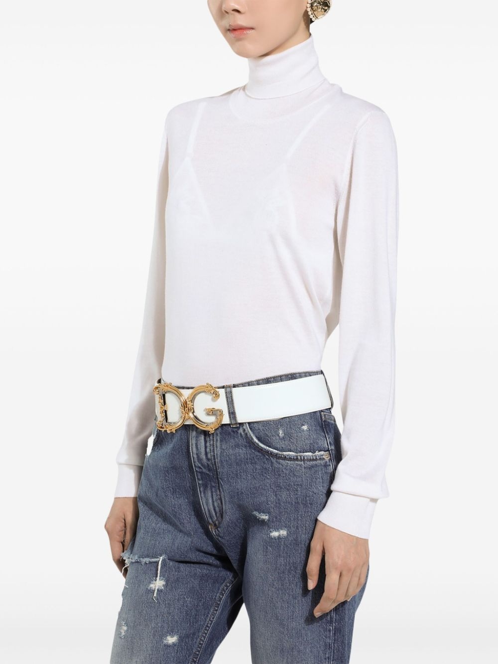 long-sleeved high-neck sweater - 5