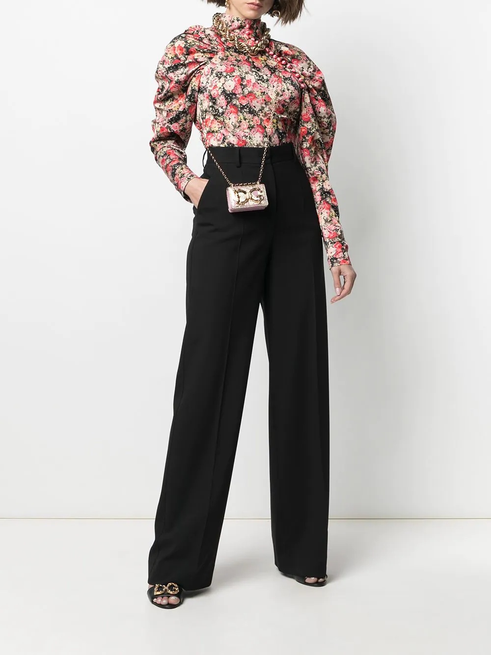 high-waisted wide-leg trousers - 2