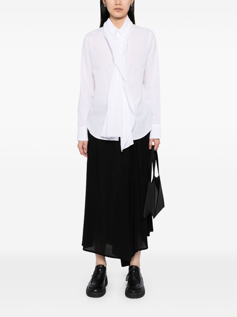 scarf-detail shirt - 2