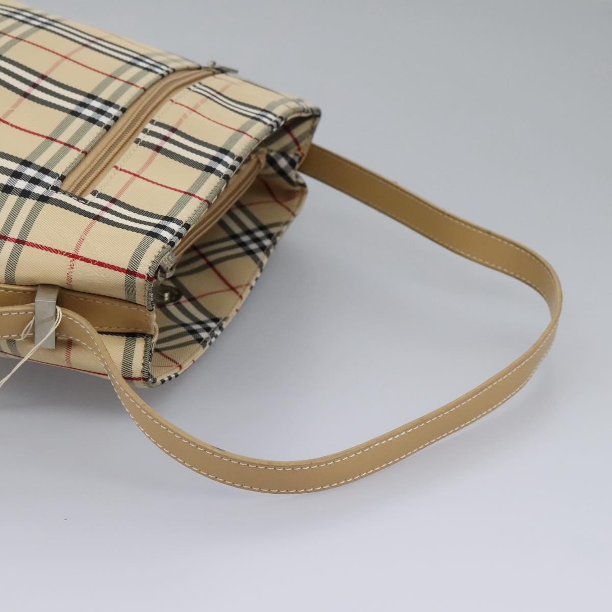 Burberry Nova Check Blue Label Shoulder Bag Canvas Beige Silver - 7