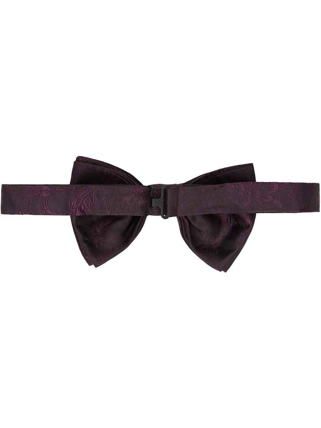 Burgundy Jacquard Bow Tie - 2