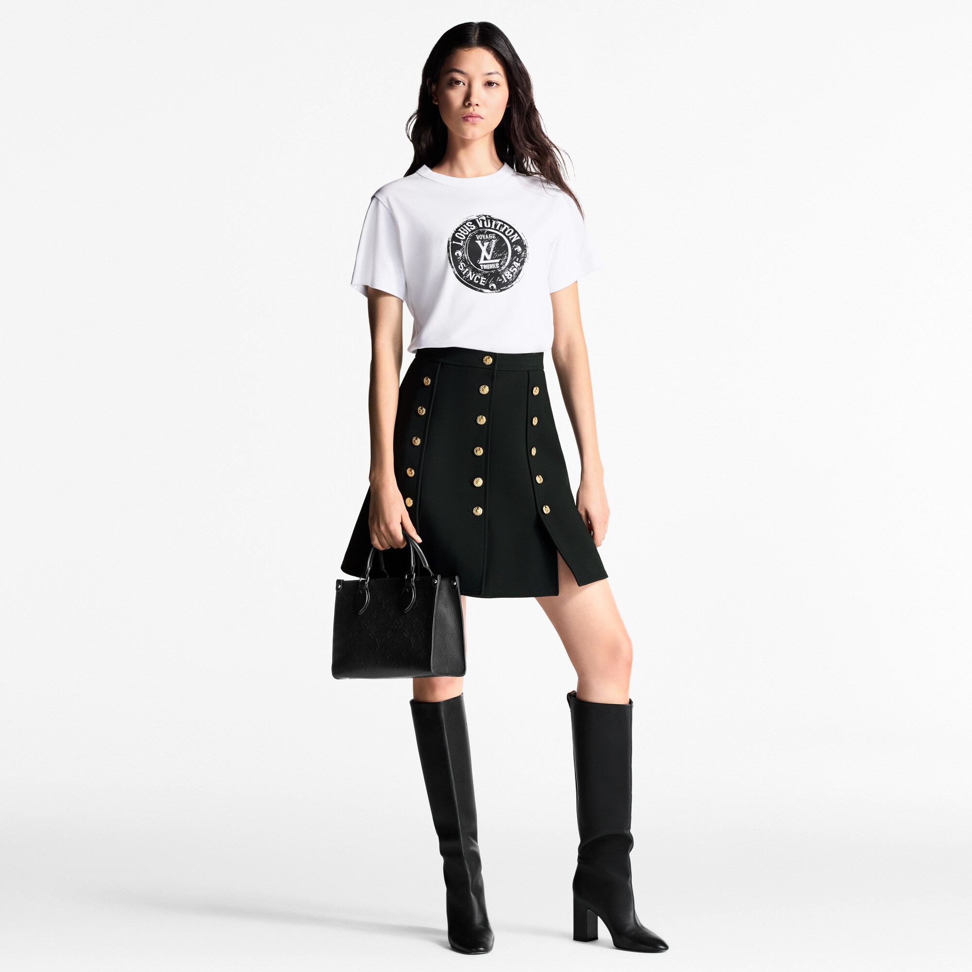 Button Trim Mini Skirt - 4