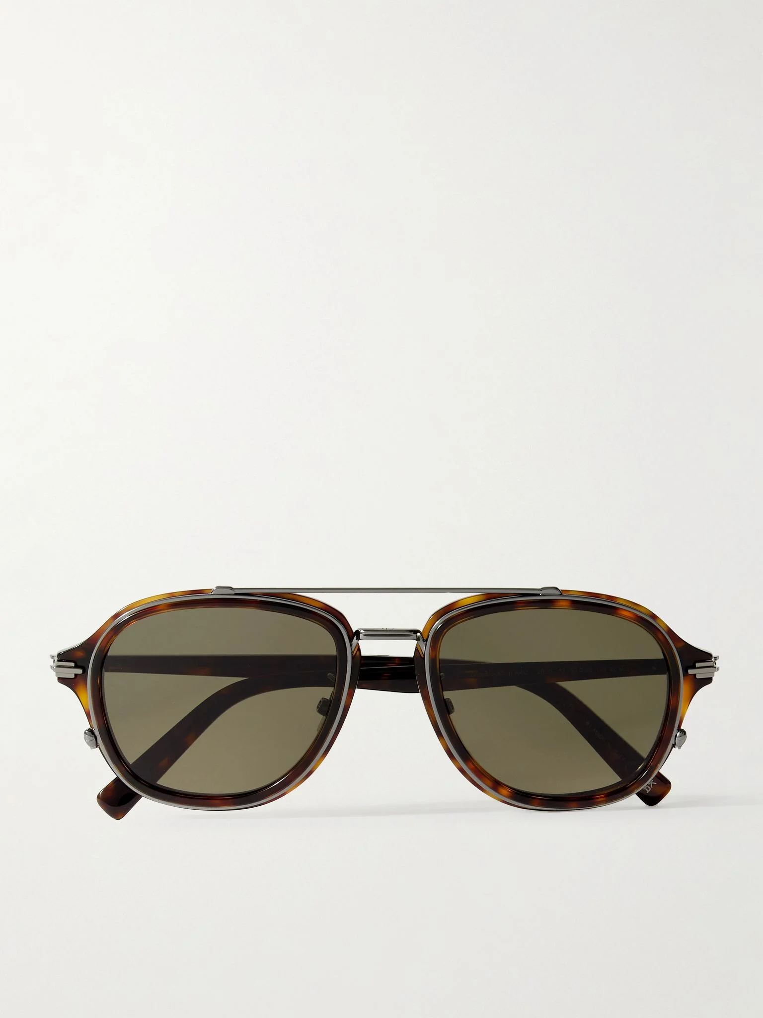 DiorBlacksuit A4U Aviator-Style Tortoiseshell Acetate and Silver-Tone Sunglasses Tortoiseshell - 1