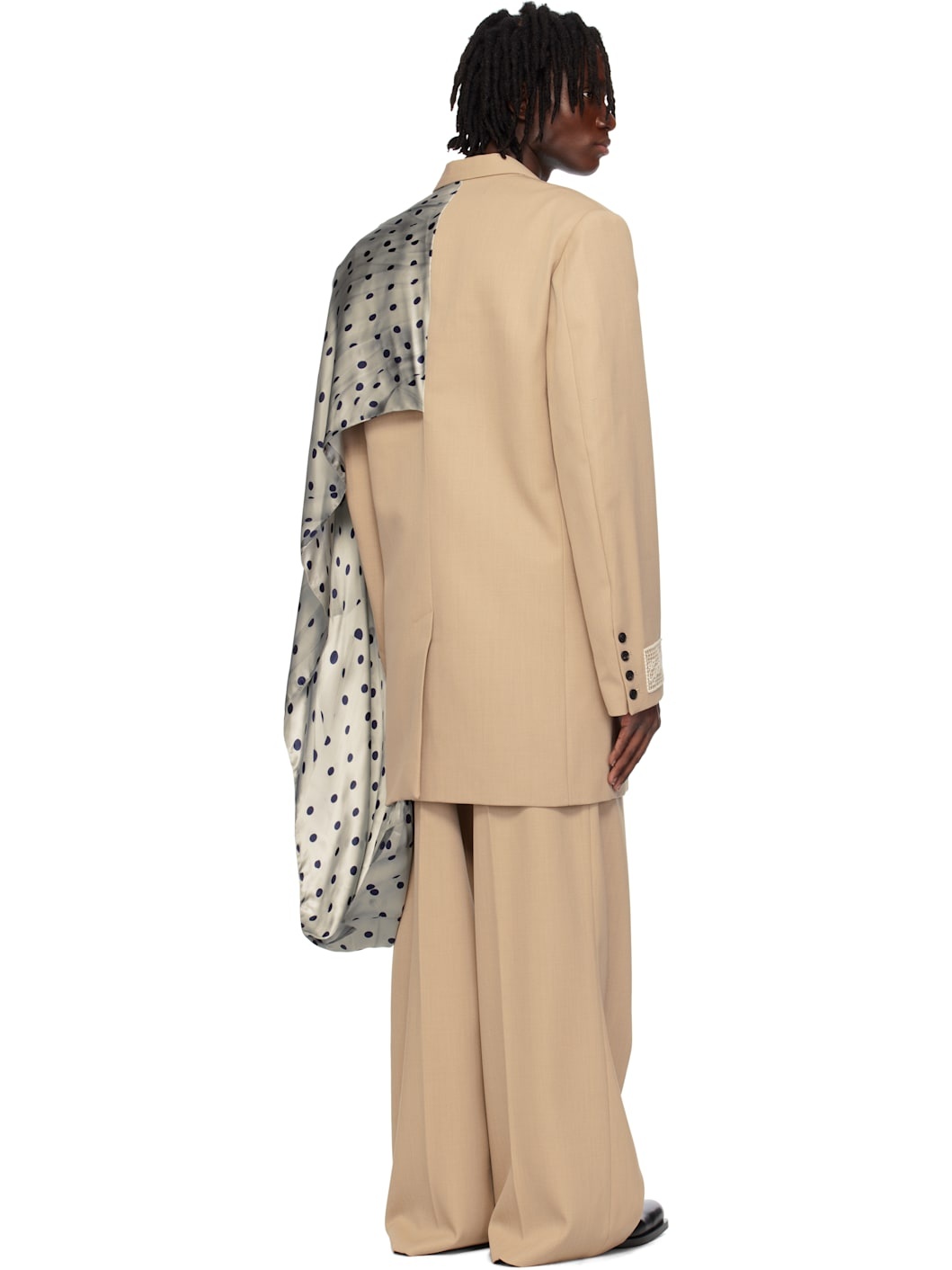 Beige Oversized Blazer - 3
