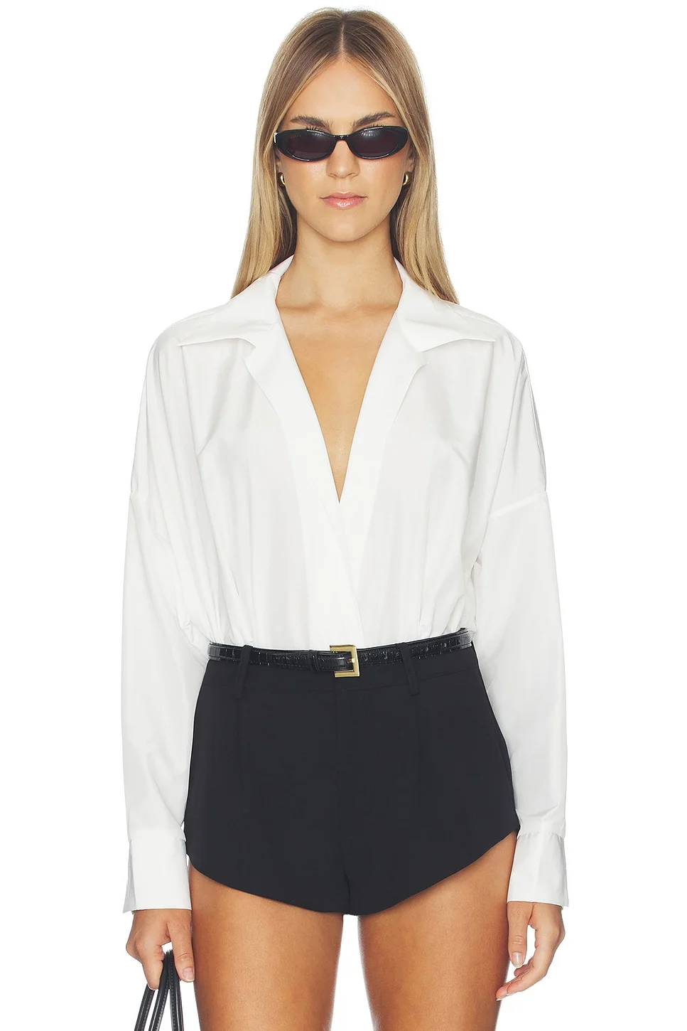 Super Oversized Boyfriend Shirt Bodysuit - 1
