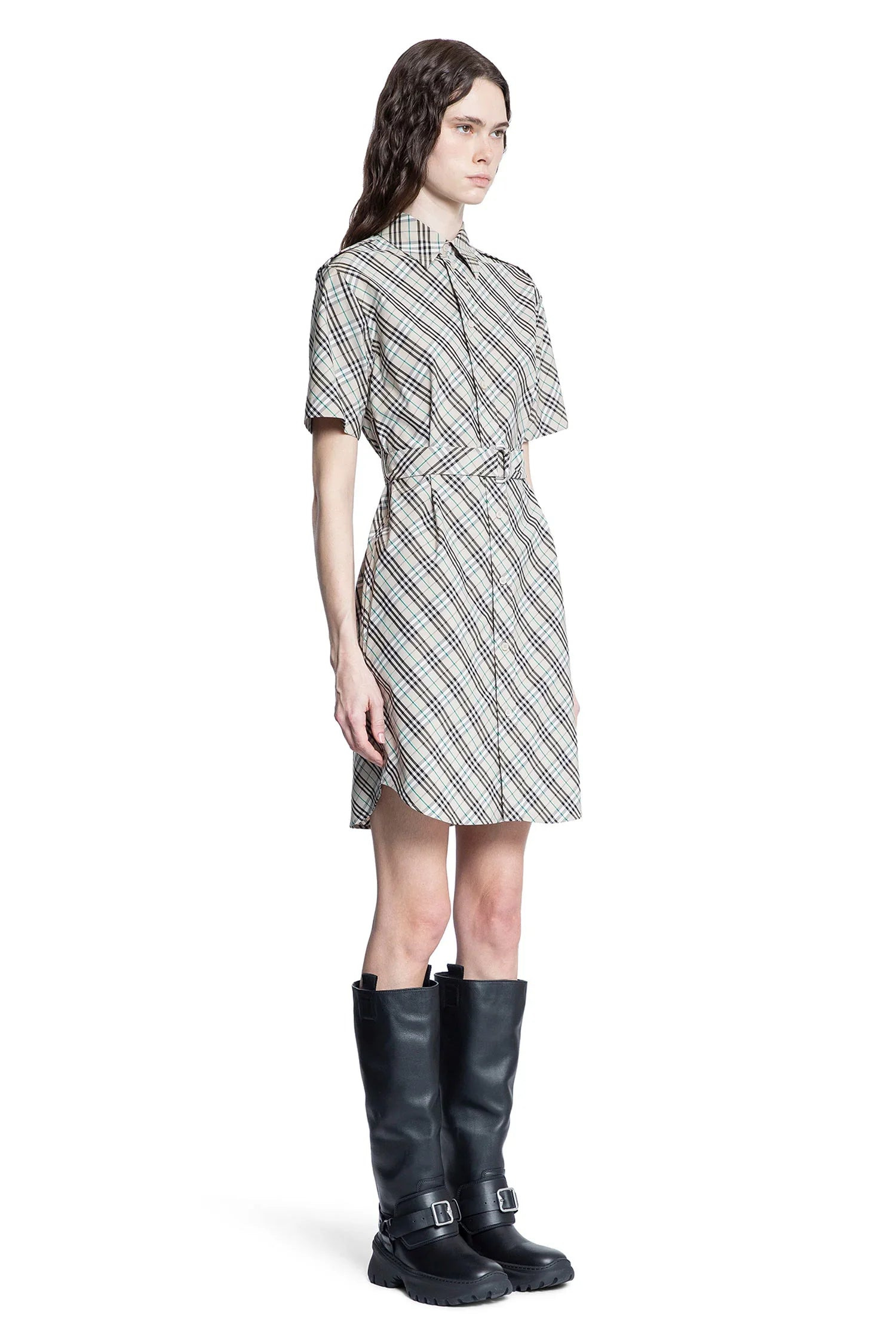 Check-Cotton-Shirt-Dress - 2