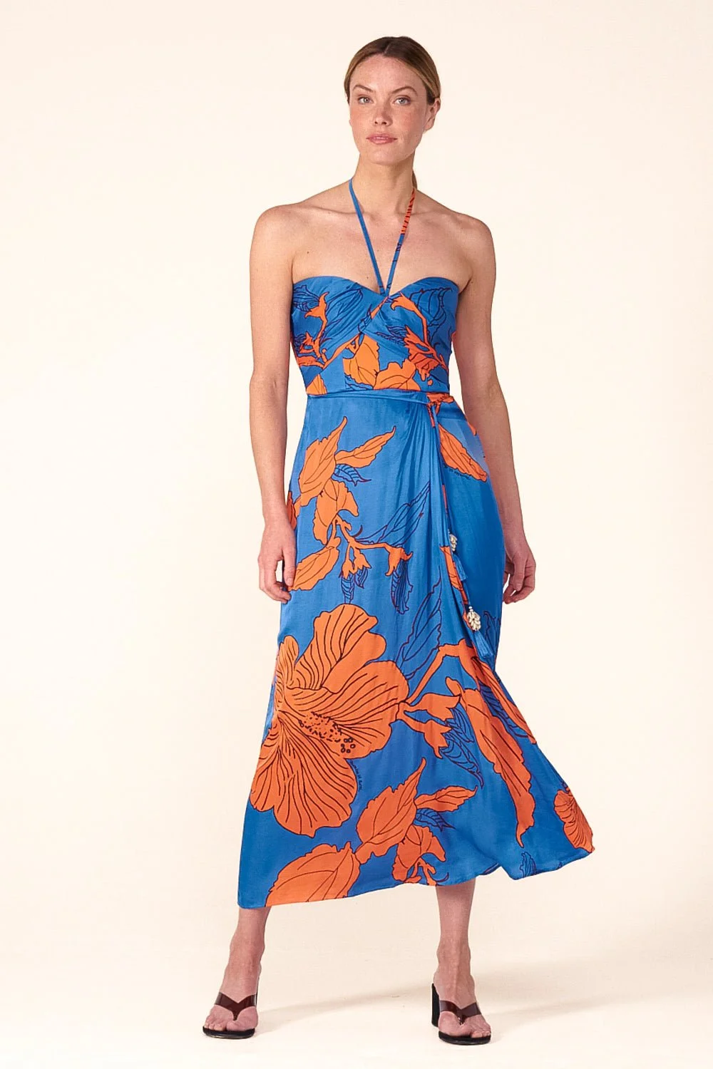 Long Dress Collina - Blue Hibiscus - 1