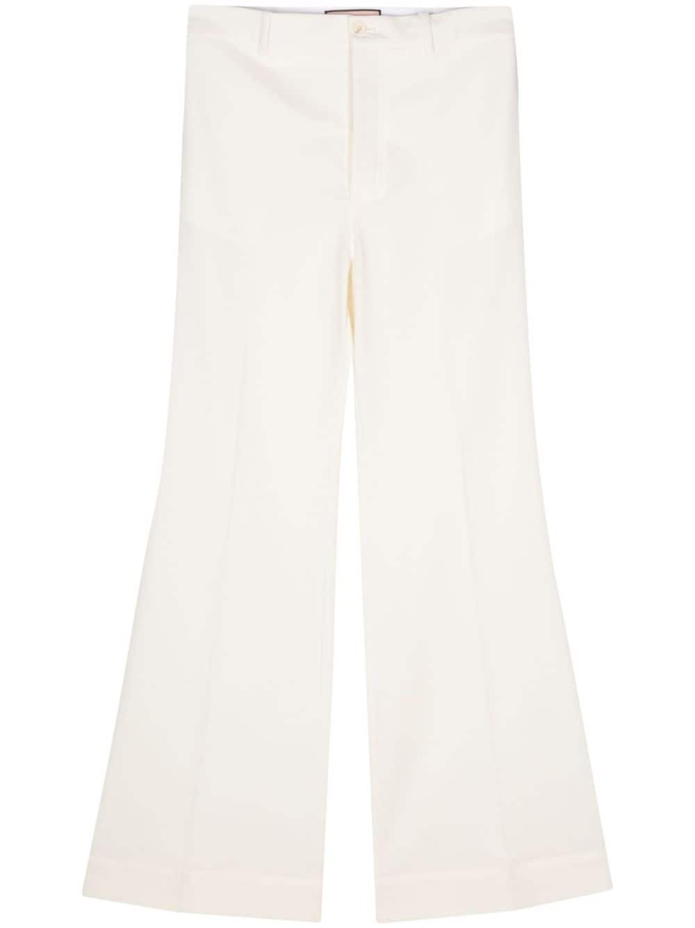 high-waisted flared trousers - 1