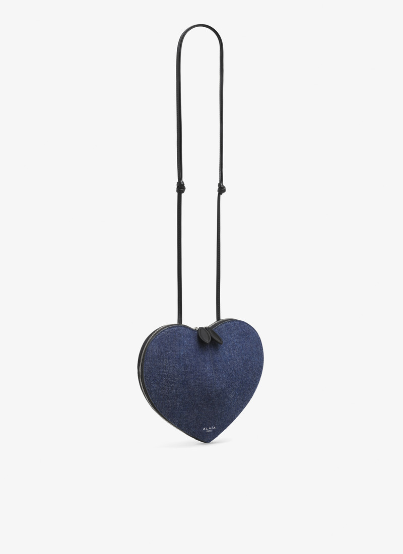 Alaïa LE CŒUR BAG IN DENIM AND LEATHER outlook