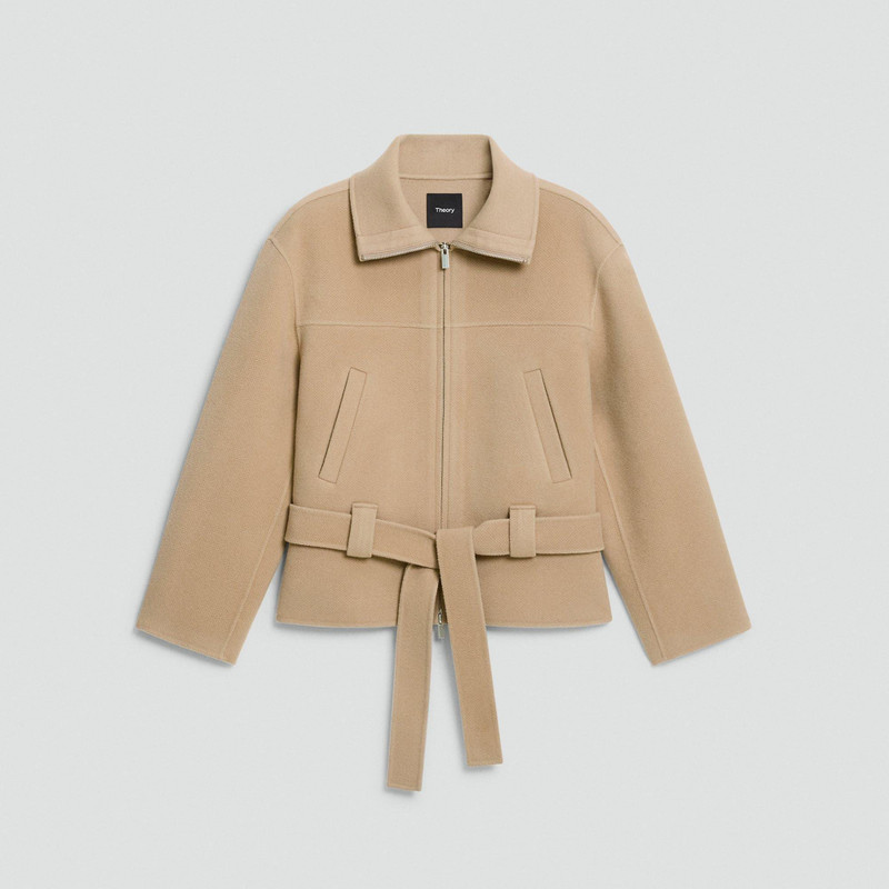 Cropped Anorak Jacket in Textured Wool-Cashmere 1
