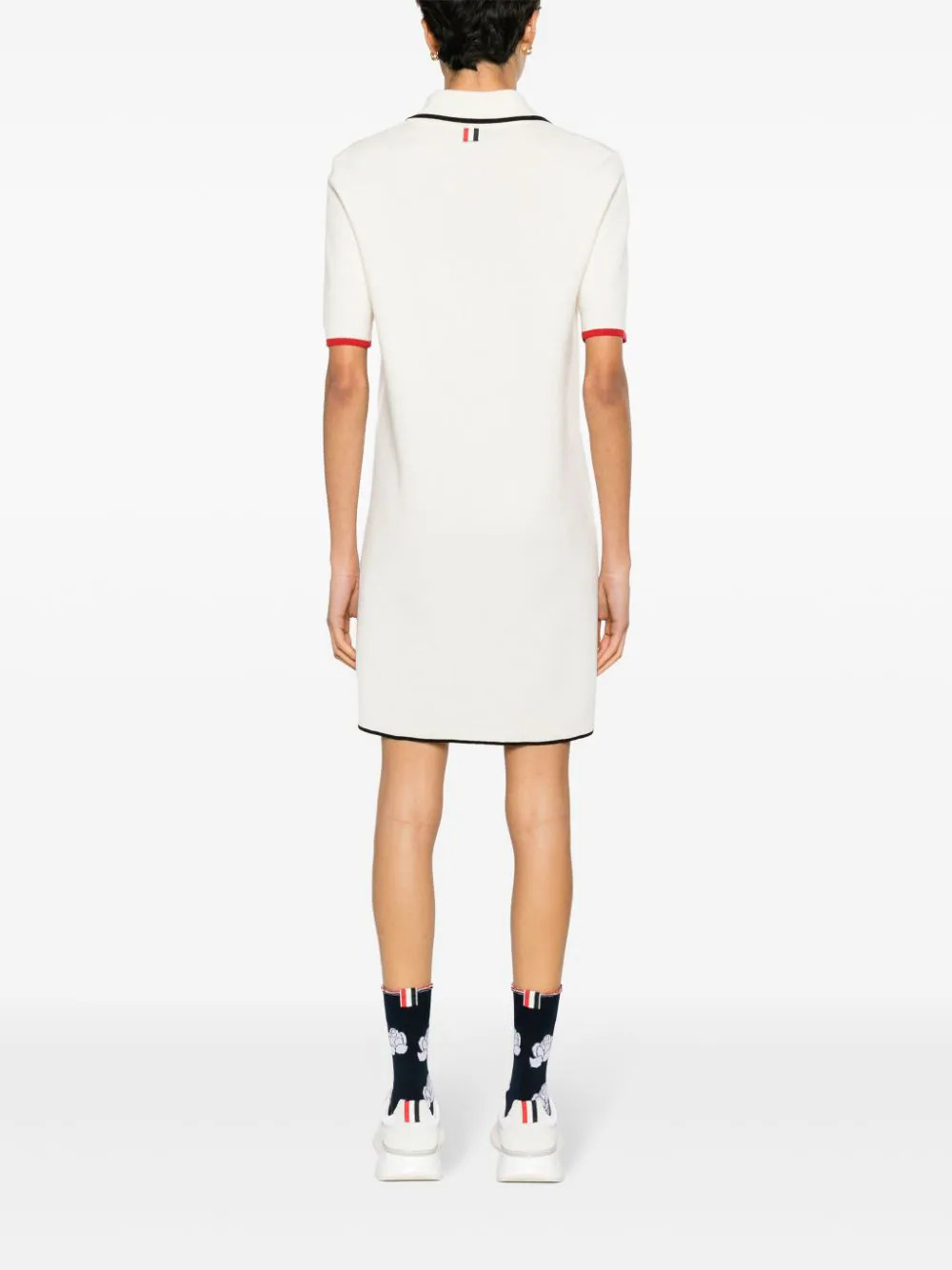 Merino Wool Milano Stitch Zip Up Polo Dress - 4