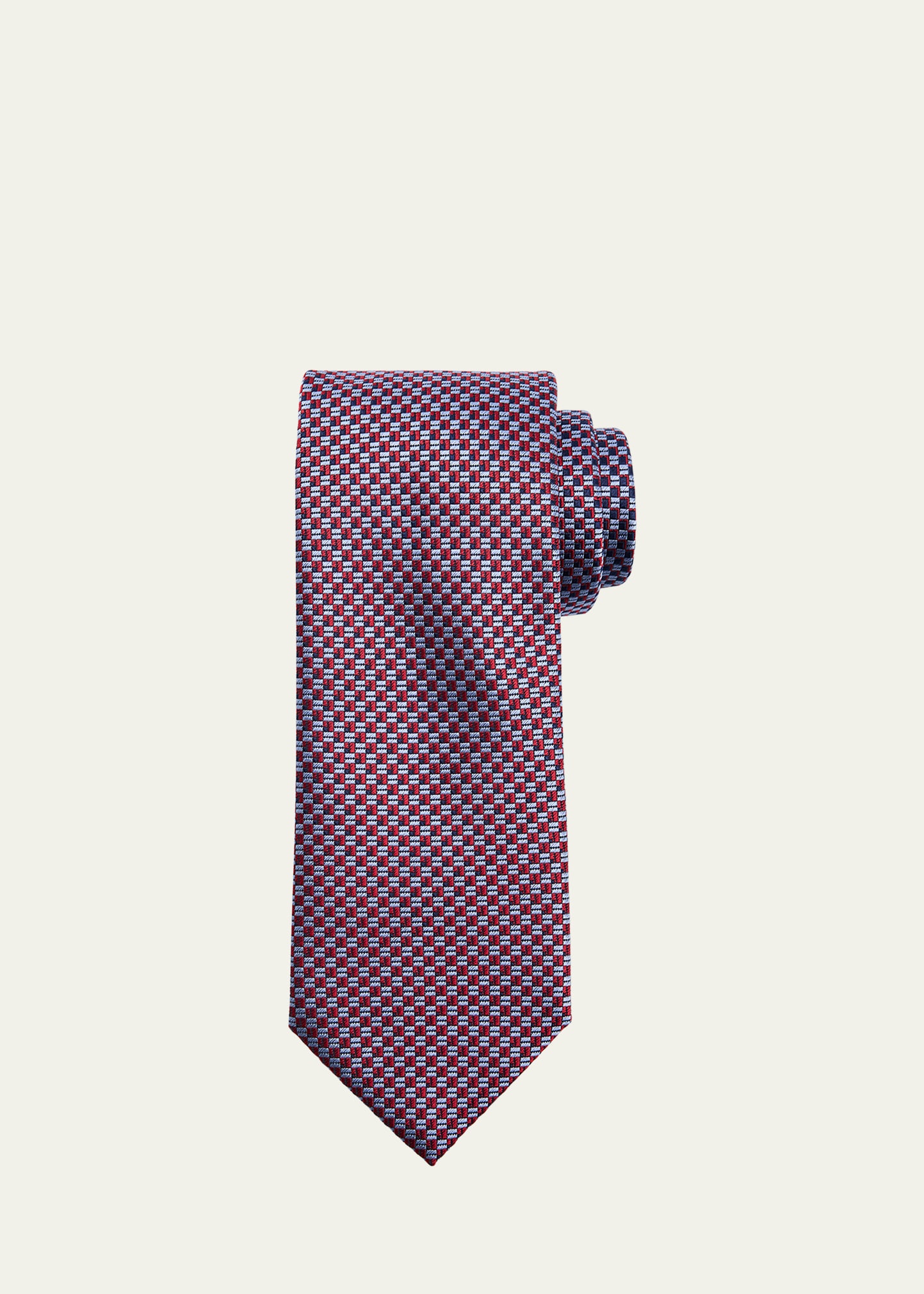 Men's Staggered Box Silk Tie - 1