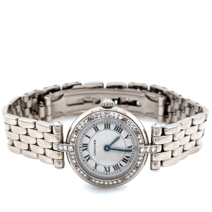 Pre-owned Cartier Panthere Vendome Quartz Diamond Silver Dial Ladies Watch 3057916 - 5