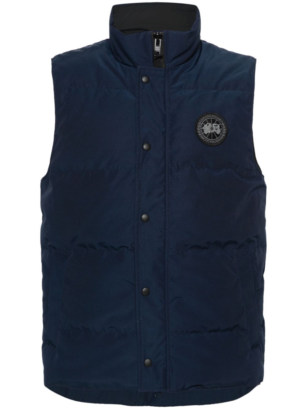 logo-patch quilted gilet - 1