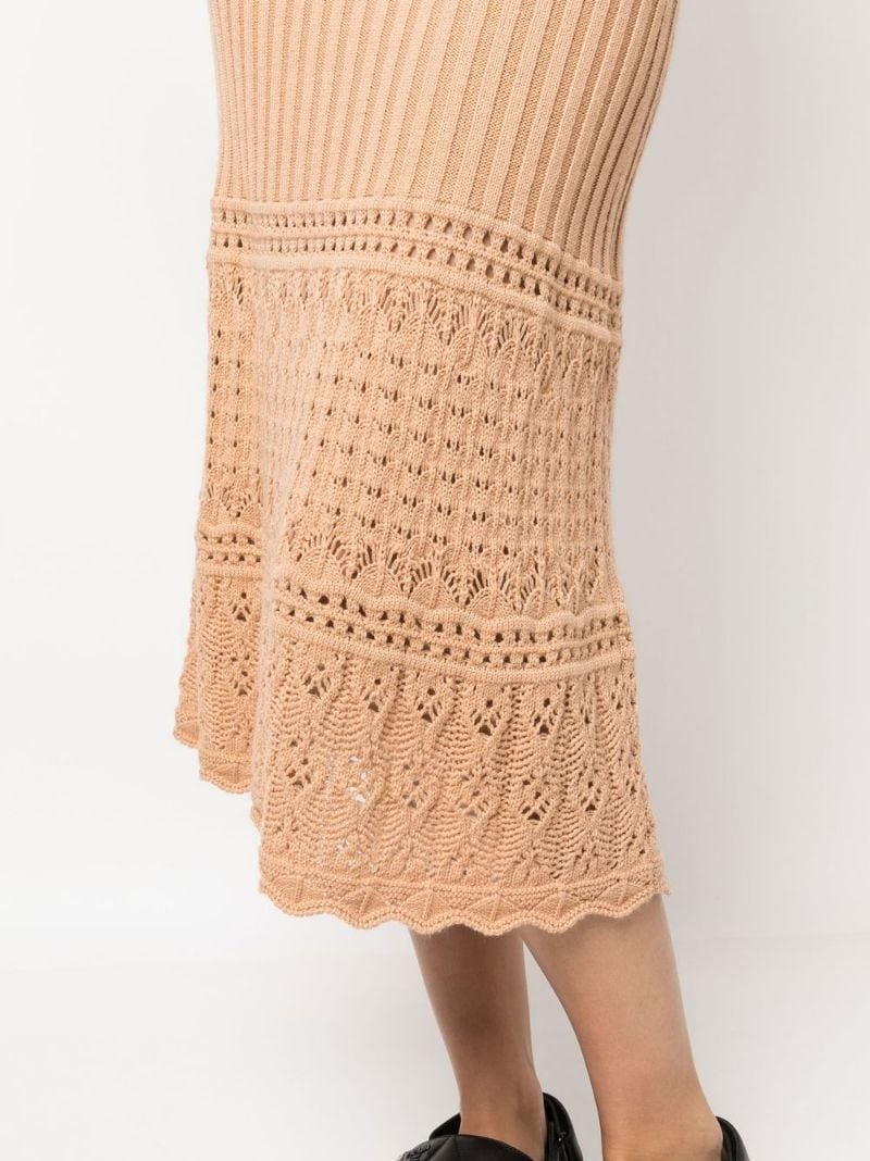 knitted mid-length skirt - 5