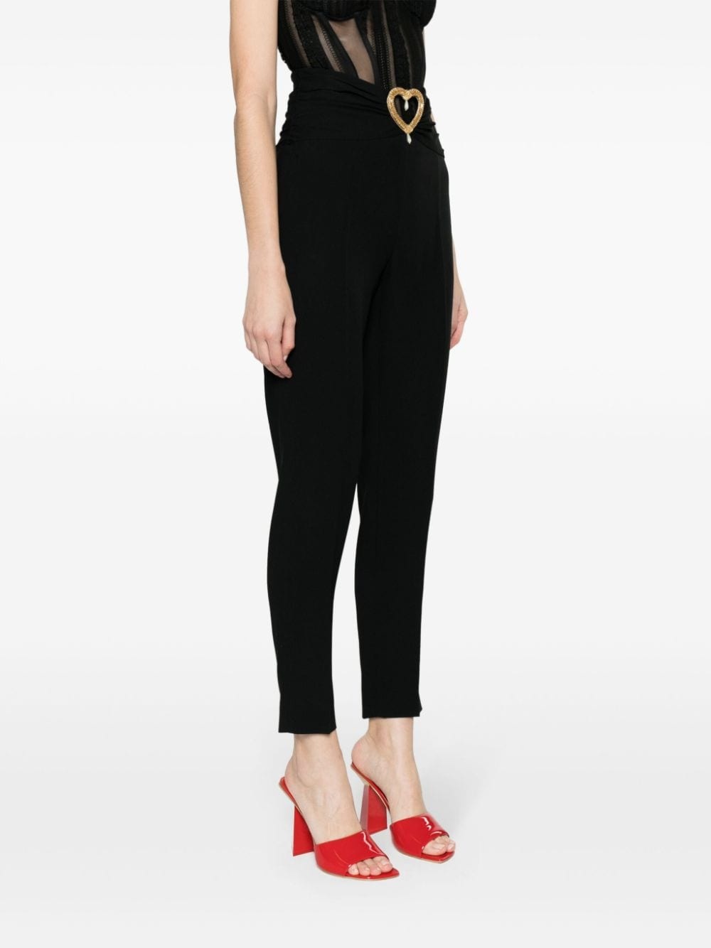heart cut-out tailored trousers - 3