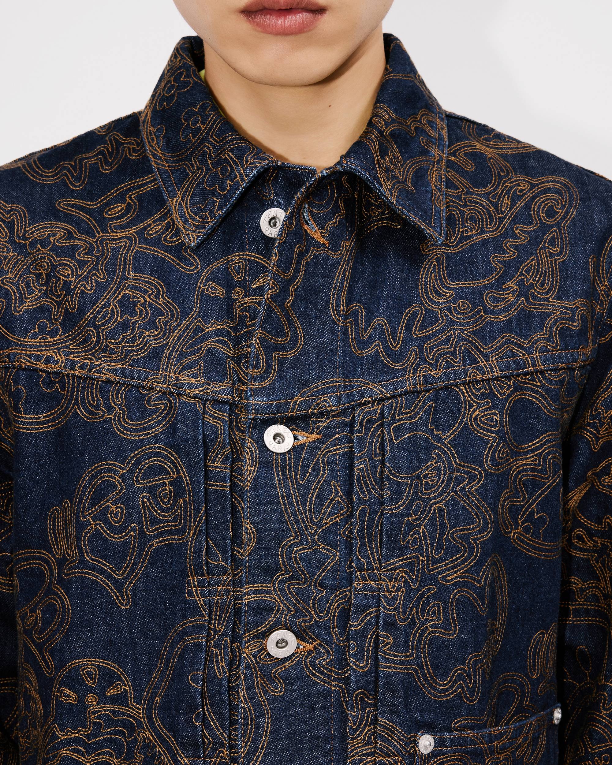 'KENZO by Verdy' embroidered trucker jacket in japanese denim - 6