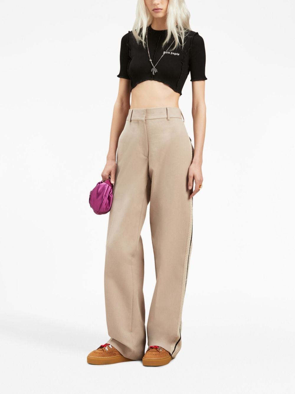 logo-print cropped top - 2