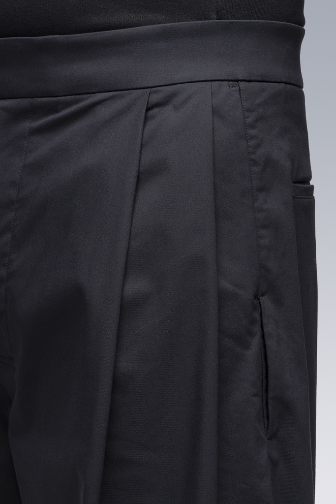P48-CH Micro Twill Pleated Trouser Black - 12