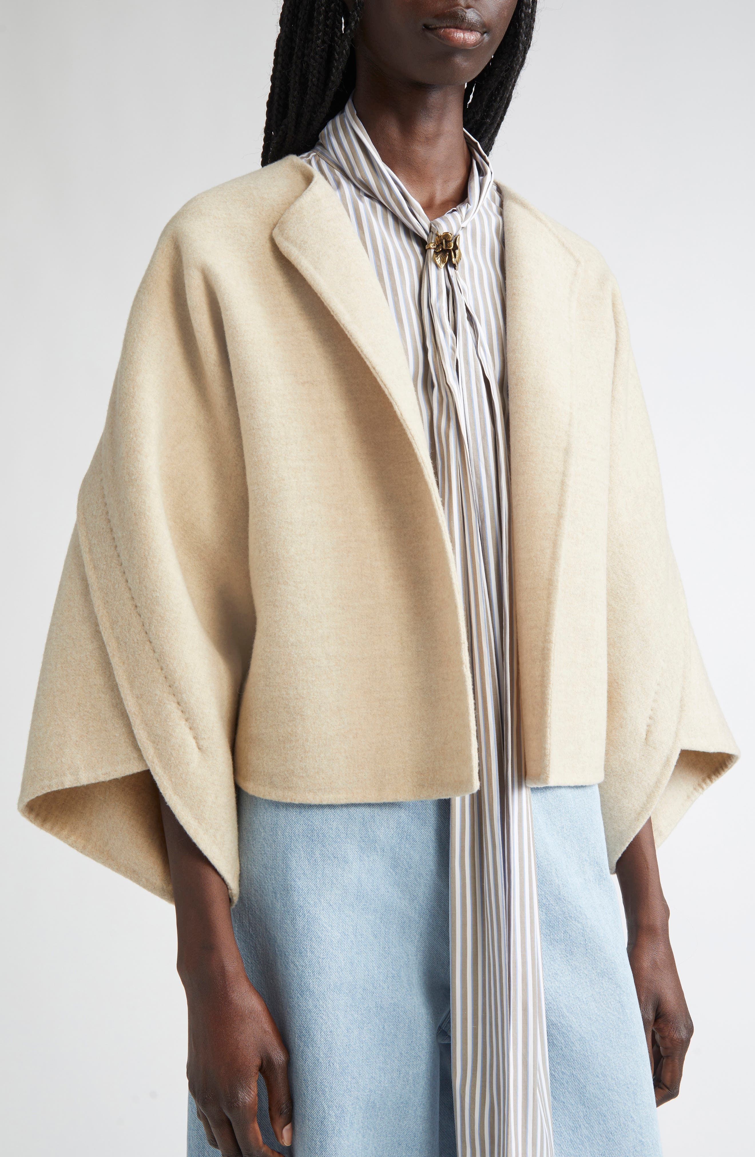 Max Mara Ovada Virgin Wool & Cashmere Jacket in Sand at Nordstrom - 5