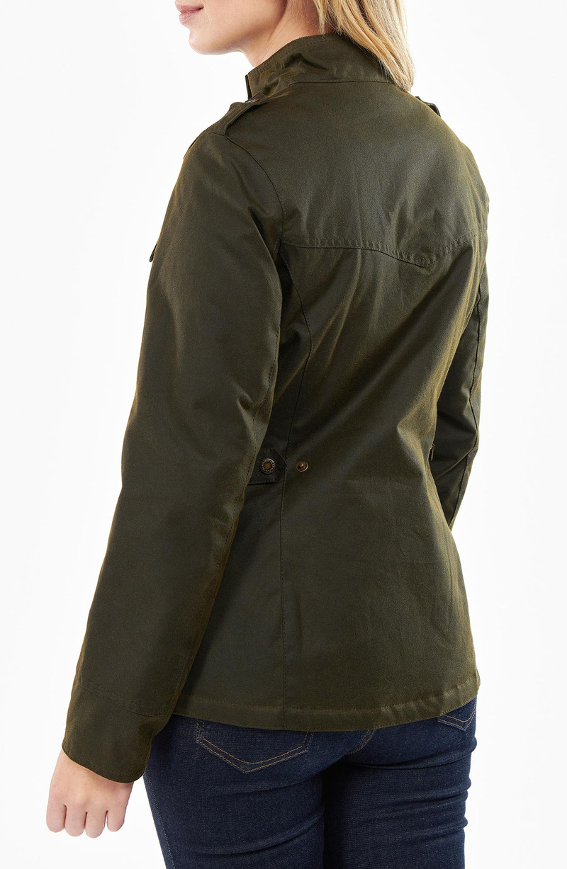 Barbour Barbour Winter Defense Water Reistant Waxed Cotton Jacket in Olive/Classic at Nordstrom outlook