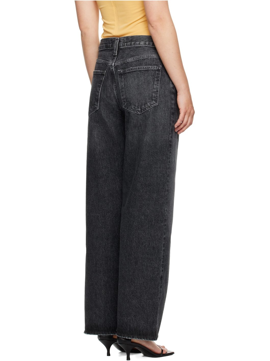 Gray Low Slung Baggy 30.5" Jeans - 3